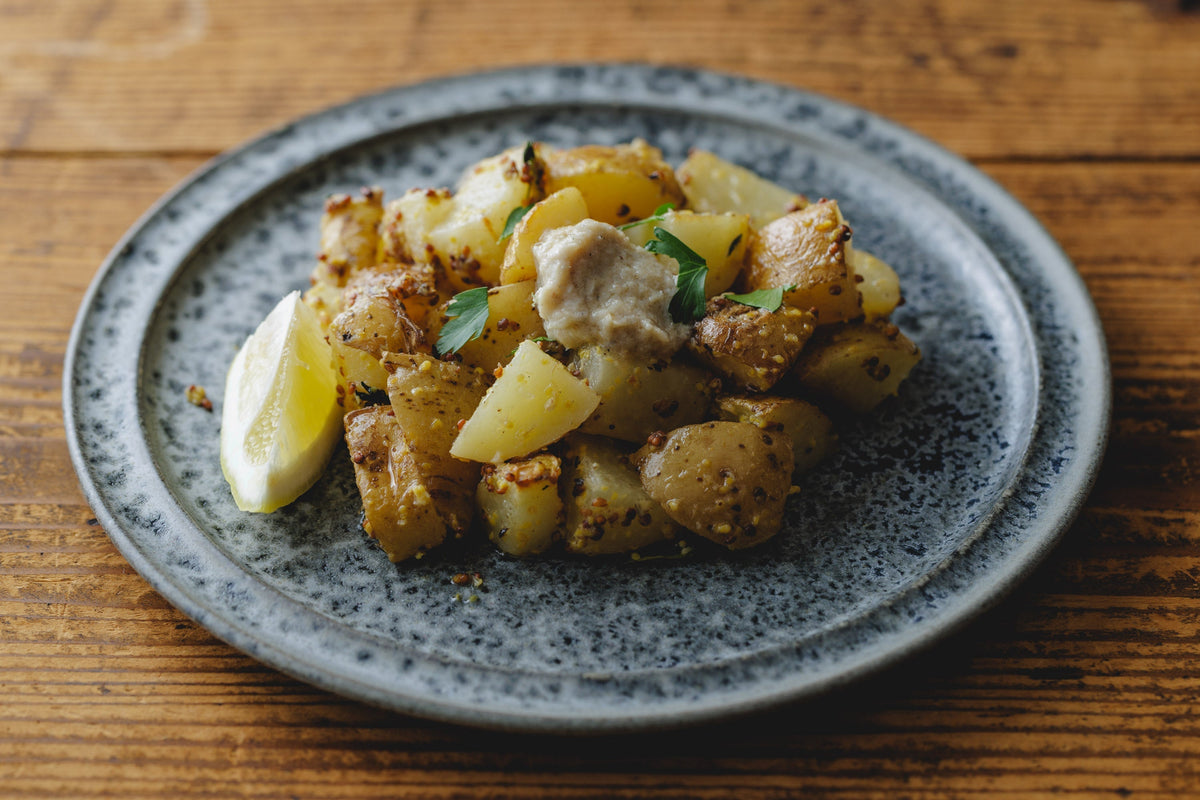 鯖の醸しリエットのマスタードローストポテト