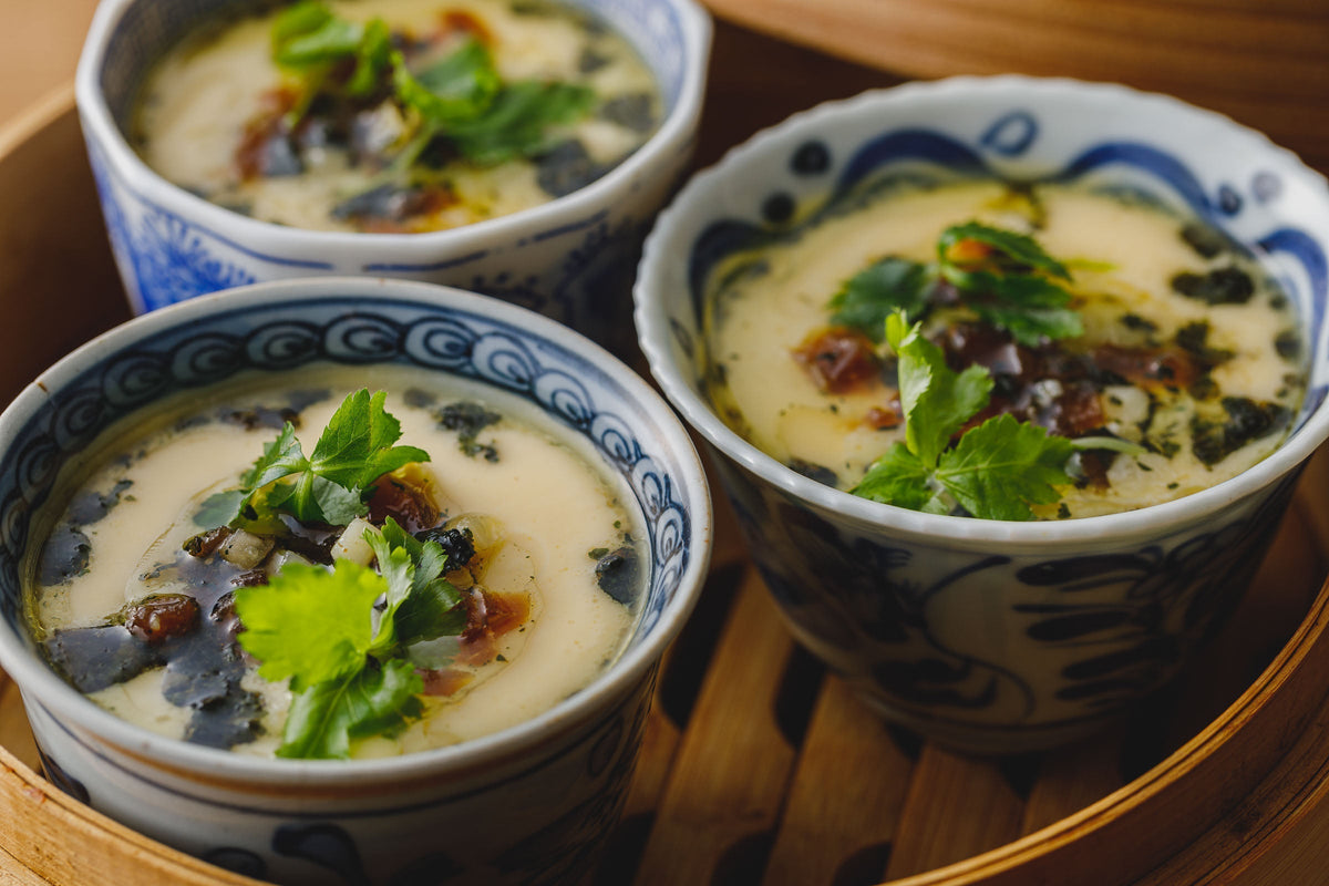 奈良漬けとチーズとケールの茶碗蒸し