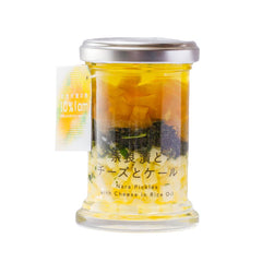 漬け物の米油漬け奈良漬とチーズとケール